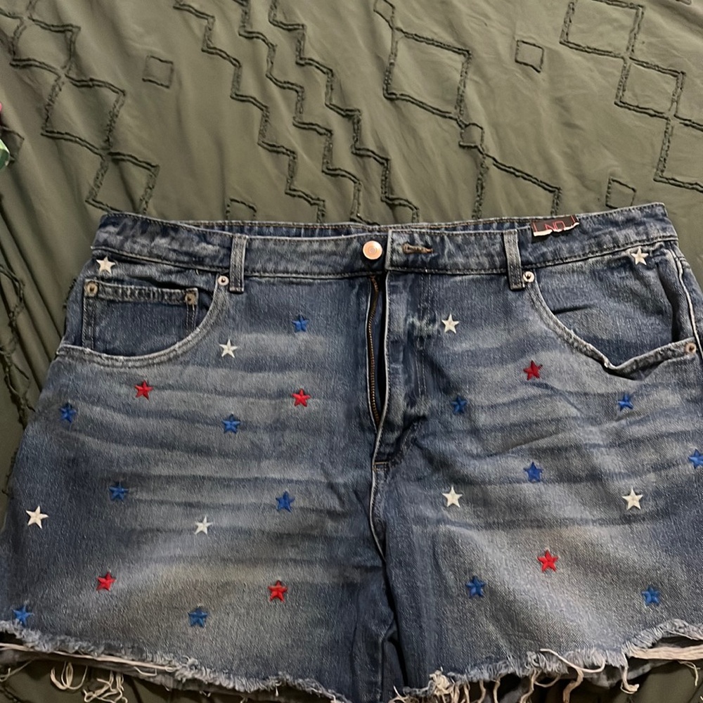 Jean shorts with red white and blue stars